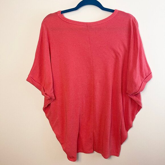 Coral Pink Oversized Dolman Sleeve Tee - Size Medium - Picture 3 of 5